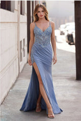 GODDESS - SEQUIN GOWN WITH LACE