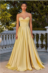 AVERY - SATIN FOLD FLARE TIE BACK GOWN