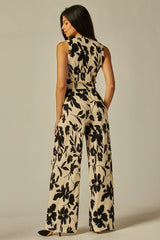 BLACK DAISY - PRINT CRINKLE TOP