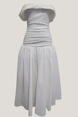 KAIA - OFF SHOULDER DROP WAIST DRESS