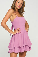 SOFIA - CAMI FLARE TIE DRESS