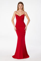 CRUSH - LACE BACK SLINKY GOWN