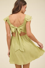 KIWI - RUFFLE TIE BACK MINI DRESS