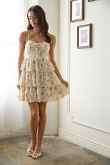 GIA - FLORAL TIERED CORSET DRESS