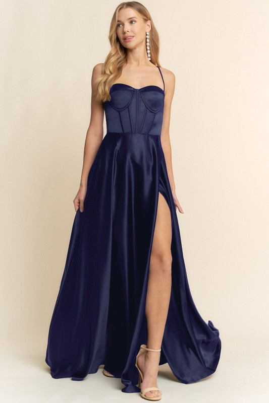 MELIA - TIE BACK CORSETTE GOWN