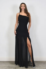 SHAKIRA - ONE SHOULDER MESH MAXI DRESS
