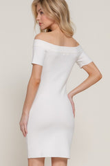HILLARY - OFF SHOULDER KNIT MINI DRESS
