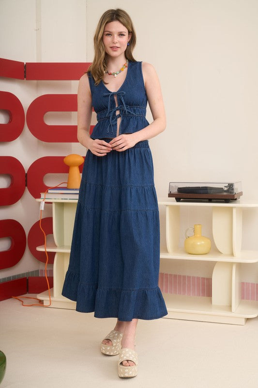 DENIM - DOUBLE TIE VEST