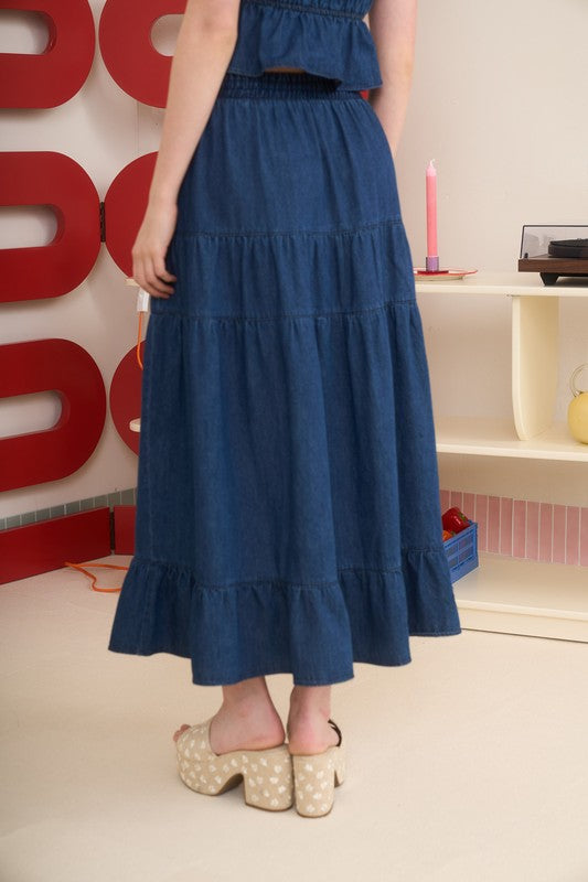 DENIM - BOHO MAXI SKIRT