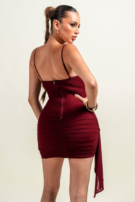 CHERRY - MESH SCARF MINI DRESS