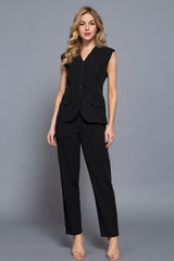 LANA - PINSTRIPE LONG LINE VEST
