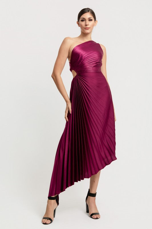 PEARL - O/S PLEADED MIDI DRESS