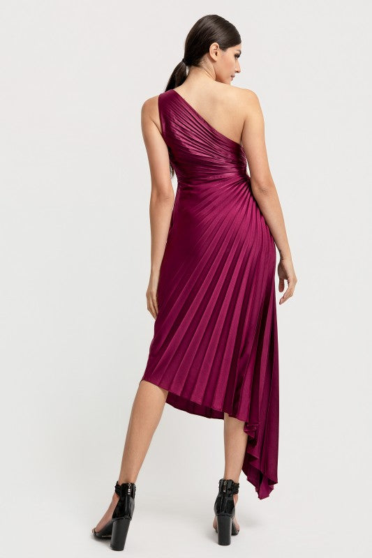 PEARL - O/S PLEADED MIDI DRESS