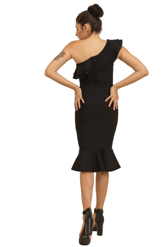 ANABELLE - O/S RUFFLE MIDI DRESS