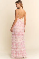 TOKYO - FLORAL MESH LAYERED MAXI DRESS