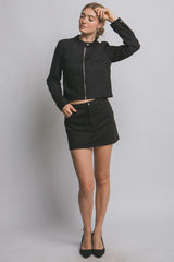 FAUX SUEDE MINI SKORT