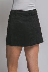 FAUX SUEDE MINI SKORT
