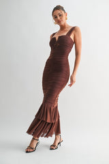 MANI - MESH TRUMPET DRESS