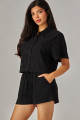 LOUNGE - CRINKLE KNIT SHIRT