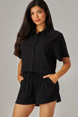 LOUNGE - CRINKLE KNIT SHORTS