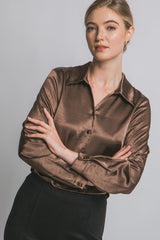 CROP SATIN SHIRT