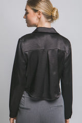 CROP SATIN SHIRT