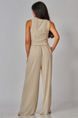 IRINA - STRIPE BOHO WIDE LEG PANT