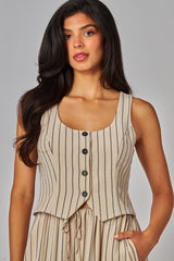IRINA - STRIPE BUTTON UP VEST