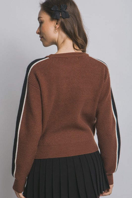 CREW PIPING SWEATER