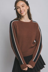 CREW PIPING SWEATER