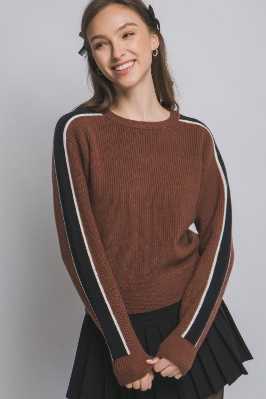 CREW PIPING SWEATER