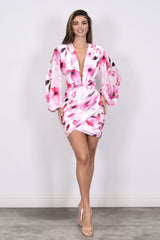 CELINE FLORAL - LONG SLEEVE MINI DRESS