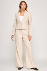 ABBY - CROP ONE BUTTON JACKET