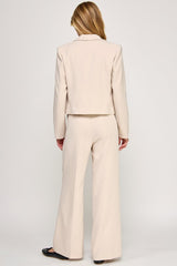 ABBY - CROP ONE BUTTON JACKET