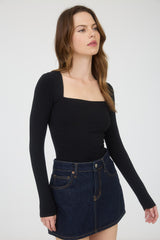 SQUARE NECK KNIT TOP