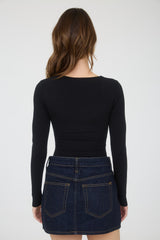 SQUARE NECK KNIT TOP