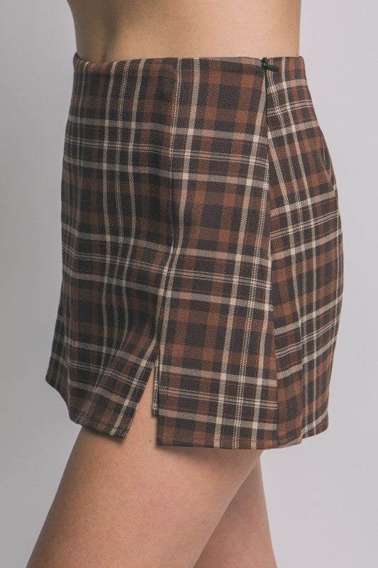 PLAID SKORT