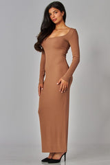 JOLIE - SCOOP NECK RIBBED DRESS