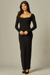 JOLIE - SCOOP NECK RIBBED DRESS
