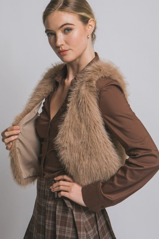 FUR CROP VEST
