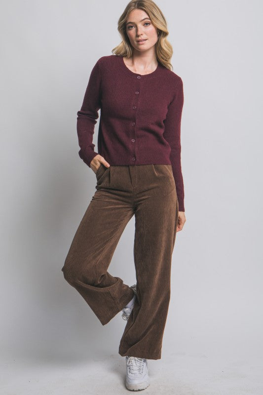BUTTON FRONT CARDIGAN