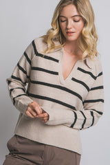 JOHNNY STRIPE CROP SWEATER