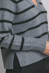 STRIPED POLO SWEATER