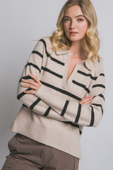 JOHNNY STRIPE CROP SWEATER