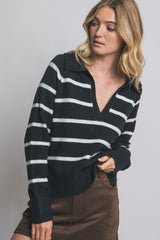 JOHNNY STRIPE CROP SWEATER