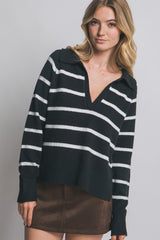 JOHNNY STRIPE CROP SWEATER