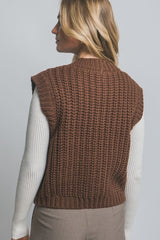 CHUNKY GOLD BUTTON POCKET VEST