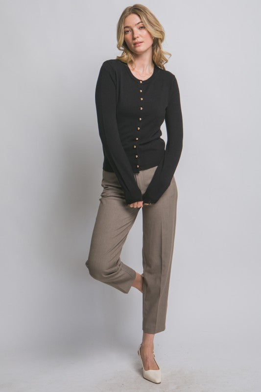 GOLD BUTTON CARDIGAN