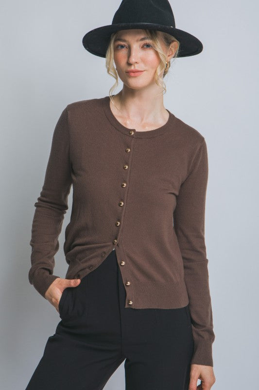 GOLD BUTTON CARDIGAN
