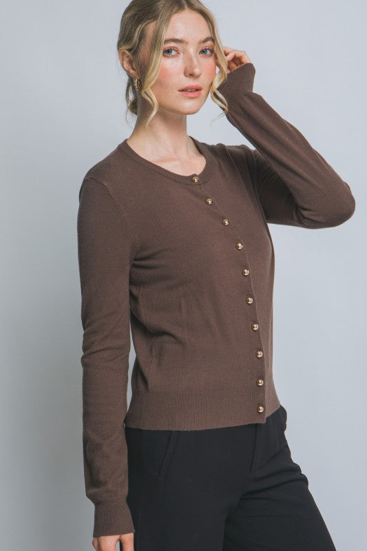 GOLD BUTTON CARDIGAN